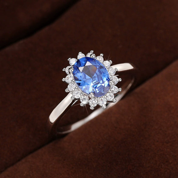 Wholesale Oval High Sense Geometric Copper Ring Inlaid Zircon For Women