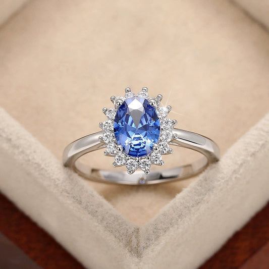 Wholesale Oval High Sense Geometric Copper Ring Inlaid Zircon For Women