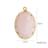 Wholesale Oval Natural Stone And Stainless Steel Necklace Pendant Accessories With Geometric Style And Stainless Steel Edging