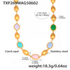 Wholesale Oval Opal Jewelry Set With Stainless Steel And Real Gold Plated Electroplating For Women