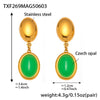 Wholesale Oval Opal Jewelry Set With Stainless Steel And Real Gold Plated Electroplating For Women