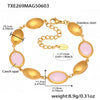 Wholesale Oval Opal Jewelry Set With Stainless Steel And Real Gold Plated Electroplating For Women