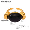 Wholesale Oval Resin And Stainless Steel Ring With Geometric Design Fashionable And High End Candy Colored Open Style Electroplated For Women
