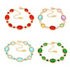 Wholesale Oval Translucent Luxury Czech Glass Bracelet In Stainless Steel With Geometric Pattern And Electroplating For Women
