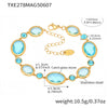 Wholesale Oval Translucent Luxury Czech Glass Bracelet In Stainless Steel With Geometric Pattern And Electroplating For Women