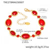 Wholesale Oval Translucent Luxury Czech Glass Bracelet In Stainless Steel With Geometric Pattern And Electroplating For Women