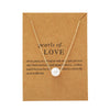 Wholesale Paper Card Necklace With Simple Circle Clavicle Chain Retro Letter And Butterfly Design Alloy Material Electroplating Treatment
