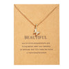 Wholesale Paper Card Necklace With Simple Circle Clavicle Chain Retro Letter And Butterfly Design Alloy Material Electroplating Treatment
