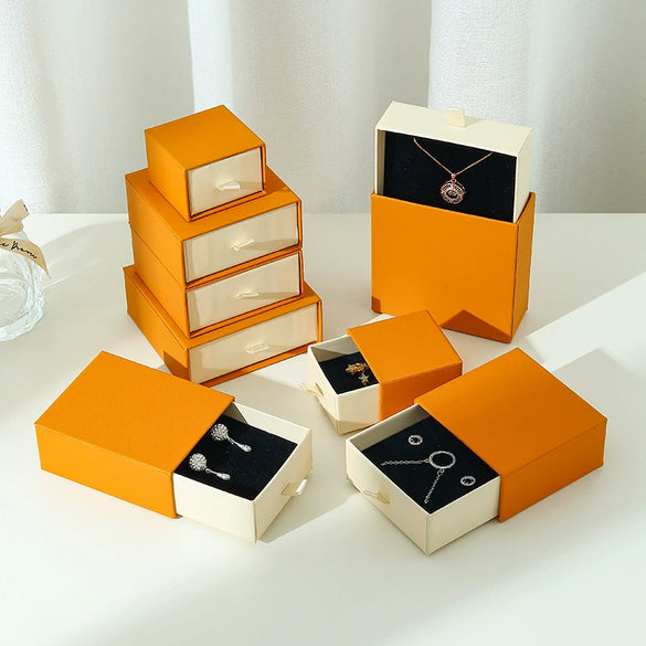 Wholesale Paper Cardboard Drawer Jewelry Gift Box For Ring Earrings Necklace And Bracelet Packaging
