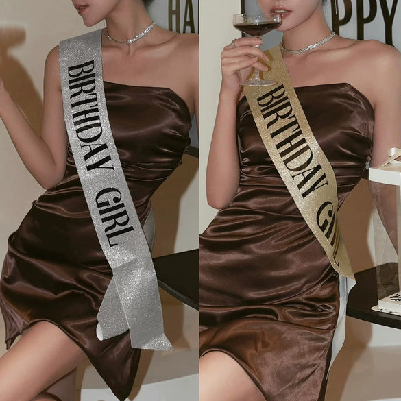 Wholesale Party Glue Cloth Nonwoven Shoulder Strap Courtesy Strap With Glitter Cloth And Bronzing
