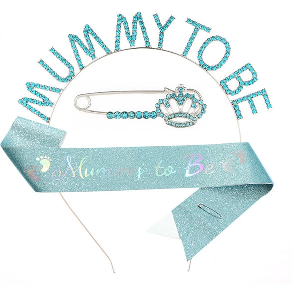 Wholesale Party Headband Shoulder Strap Etiquette Belt Ribbon For Mommy To Be And Daddy To Be Glitter Cloth Bronzing