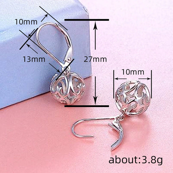 Wholesale Pastoral Style Geometric Hollow Heart Shape Copper Earrings For Women