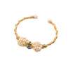 Wholesale Pearl Ball Handmade Cloisonne Retro Bow Shaped Electroplated Bracelet For Women