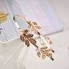 Wholesale Pearl Baroque Leaf Hair Band For Women Electroplated Headwear