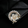 Wholesale Pearl Brooch Zinc Alloy Three Dimensional Flower Electroplated Female Unisex Clothing Accessory