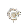 Wholesale Pearl Brooch Zinc Alloy Three Dimensional Flower Electroplated Female Unisex Clothing Accessory