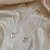 Wholesale Pearl Butterfly Pendant Necklace