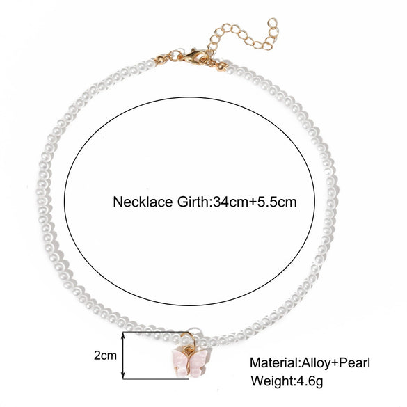 Wholesale Pearl Butterfly Pendant Necklace