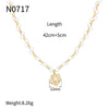 Wholesale Pearl Clavicle Chain Necklace With Geometric Pattern Copper Plated With Real Gold Electroplating For Women