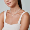 Wholesale Pearl Clavicle Chain Necklace With Geometric Pattern Copper Plated With Real Gold Electroplating For Women