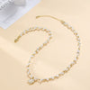 Wholesale Pearl Clavicle Chain Necklace With Geometric Pattern Copper Plated With Real Gold Electroplating For Women