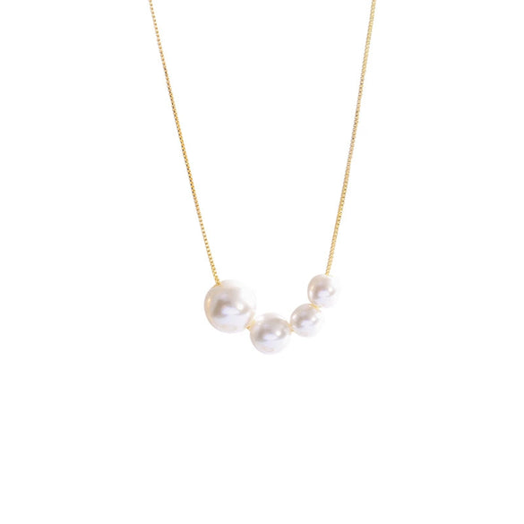 Wholesale Pearl Clavicle Chain Necklace Women's Light Luxury Niche Design Copper Geometric Electroplating