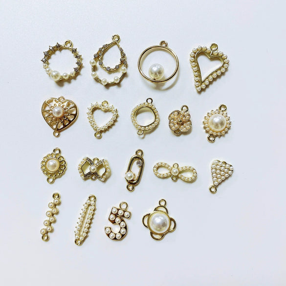 Wholesale Pearl Diamond Jewelry Accessories With Peach Heart Shape And Electroplating Treatment For Earrings And Necklace