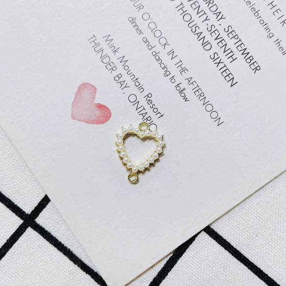 Wholesale Pearl Diamond Jewelry Accessories With Peach Heart Shape And Electroplating Treatment For Earrings And Necklace