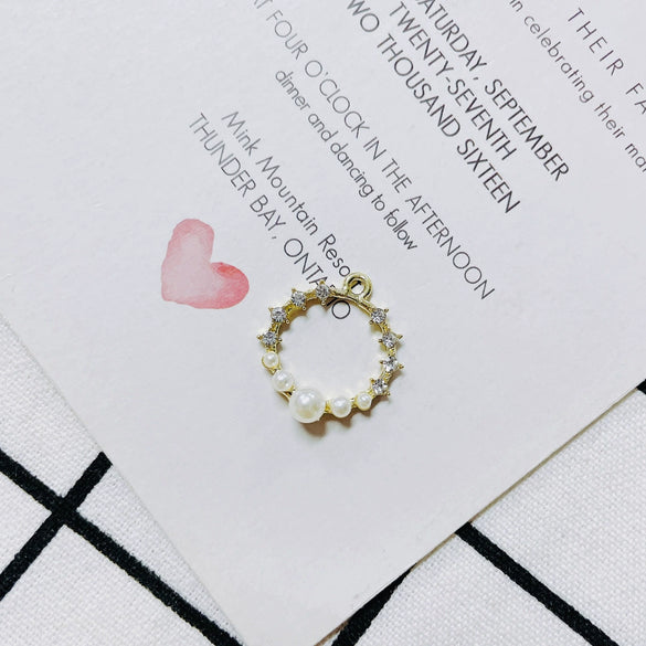 Wholesale Pearl Diamond Jewelry Accessories With Peach Heart Shape And Electroplating Treatment For Earrings And Necklace