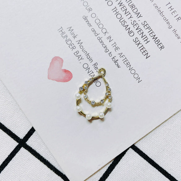 Wholesale Pearl Diamond Jewelry Accessories With Peach Heart Shape And Electroplating Treatment For Earrings And Necklace