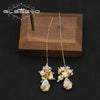Wholesale Pearl Earrings Antique Geometric Style Zircon Flower Cluster Electroplated Jewelry