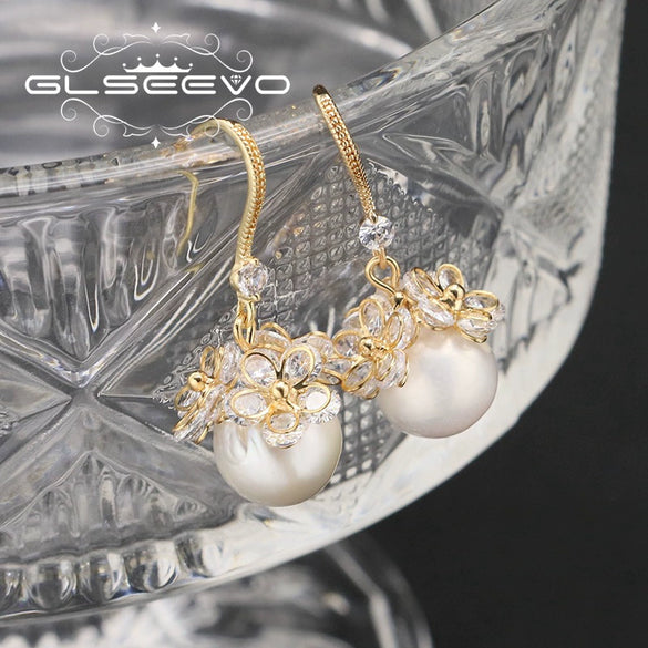 Wholesale Pearl Earrings Retro Geometric Style Electroplating For Women