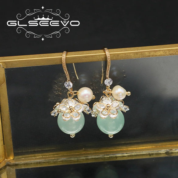 Wholesale Pearl Earrings Retro Geometric Style Electroplating For Women