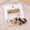 Wholesale Pearl Earrings Set Geometric Alloy Electroplated For Women