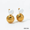 Wholesale Pearl Earrings With High Grade Stainless Steel Ball Pendant Geometric Pattern Electroplated Fashion Ol Style For Women