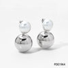 Wholesale Pearl Earrings With High Grade Stainless Steel Ball Pendant Geometric Pattern Electroplated Fashion Ol Style For Women