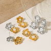 Wholesale Pearl Flower Earrings Stainless Steel Vacuum Electroplated Gold Retro Flower Style Ear Jewelry For Women