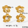 Wholesale Pearl Flower Earrings Stainless Steel Vacuum Electroplated Gold Retro Flower Style Ear Jewelry For Women