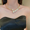 Wholesale Pearl Geometric Copper Necklace Electroplated For Women Fashion Personality Choker Collar