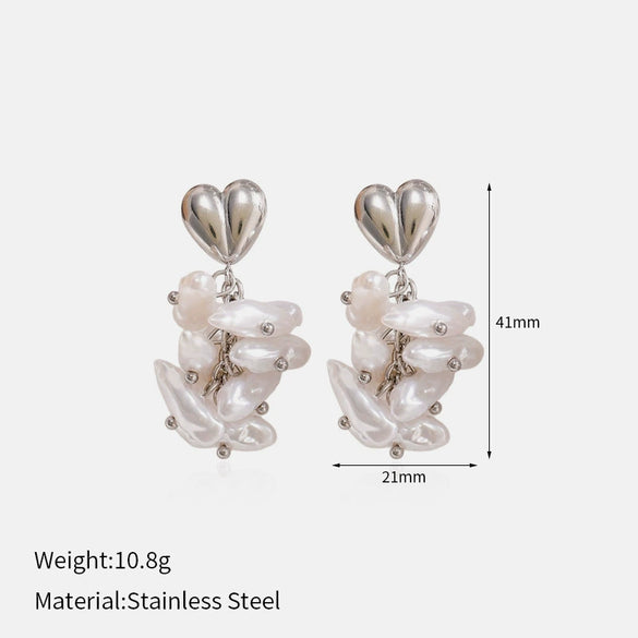 Wholesale Pearl Geometric Earrings With Vacuum Real Gold Plating For Women