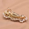 Wholesale Pearl Hairpin High Quality Natural Fresh Water Retro Style Pure Handmade Spring One Word Side Clip