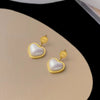 Wholesale Pearl Heart Snake Bone Chain Titanium Steel Necklace With Love Water Drop Bell Patterns Electroplated Jewelry Set For Women
