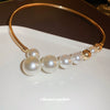 Wholesale Pearl Inlaid Geometric Copper Collar Necklace For Women