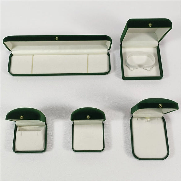 Wholesale Pearl Jewelry Box Made Of Gray Green Flannel For Earrings And Pendants
