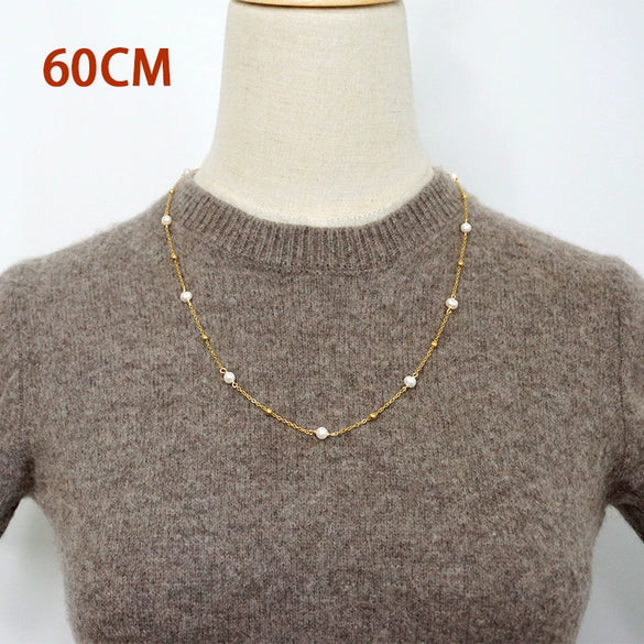 Wholesale Pearl Long Necklace Geometric Style Handmade