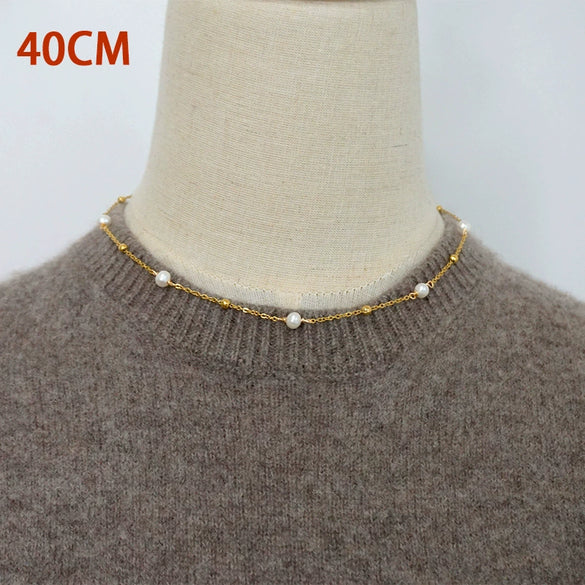 Wholesale Pearl Long Necklace Geometric Style Handmade
