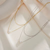 Wholesale Pearl Necklace Double Layer O Chain Geometric Style Light Luxury Design