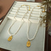 Wholesale Pearl Necklace Geometric Flower Pattern 316L Stainless Steel Pendant Electroplating For Women
