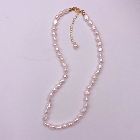 Wholesale Pearl Necklace Geometric Style Natural Freshwater Baroque Pearl 14K Goldwrapped Unisex