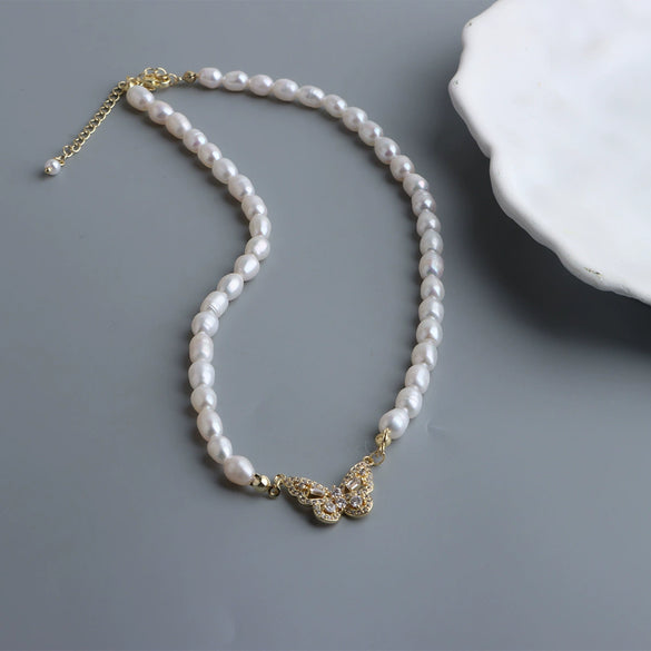 Wholesale Pearl Necklace Handmade Copper Pendant With Animal Zodiac Pattern For Women